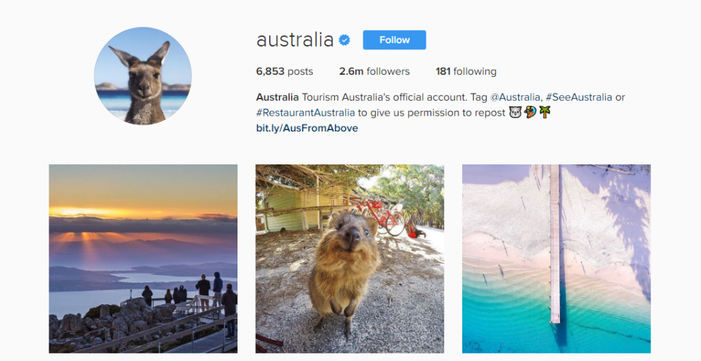 instagram for travel brands - tourism australia
